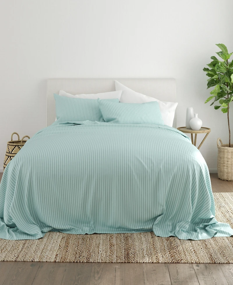 ienjoy Home Expressed Embossed Striped -Pc. Sheet Set