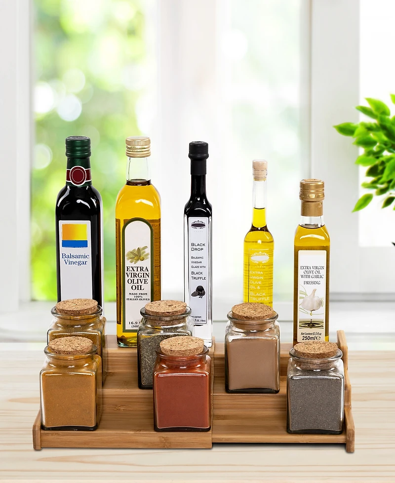 Seville Classics 3-Tier Expandable Bamboo Spice Rack