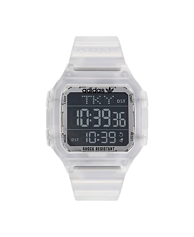 adidas Unisex Gmt Digital One Gmt Clear Resin Strap Watch 47mm