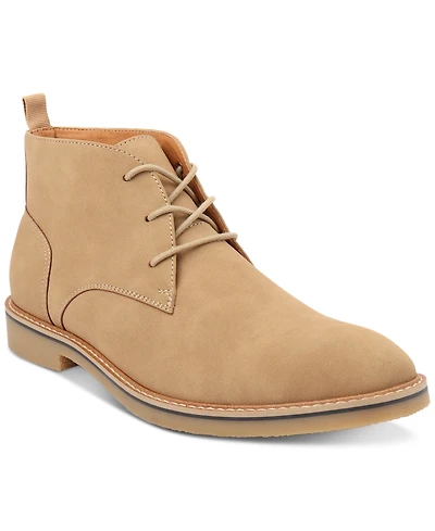 Club Room Men's Nathan Faux-Leather Lace-Up Chukka Boots, Created for Macy's