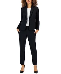 Le Suit Women's Crepe One-Button Pantsuit Set