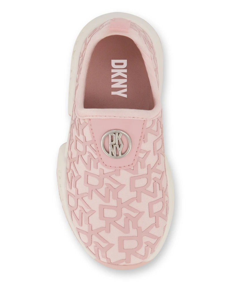 Dkny Toddler Girls All Over Logo Slip On Sneakers