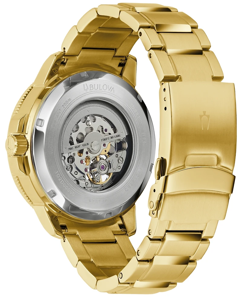 Bulova Men's Automatic Marine Star Series C Gold-Tone Stainless Steel Bracelet Watch 45mm
