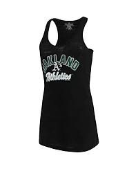 Women's Soft As A Grape Black Oakland Athletics Multicount Racerback Tank Top