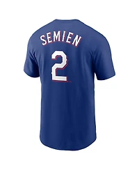 Men's Nike Marcus Semien Royal Texas Rangers Name and Number T-shirt