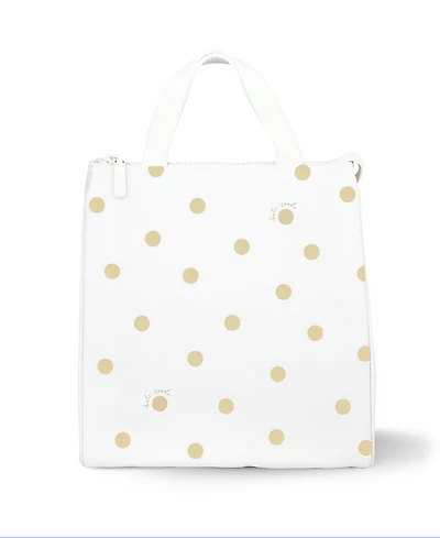 Kate Spade Lunch Bag - White with Gold Polka Dots