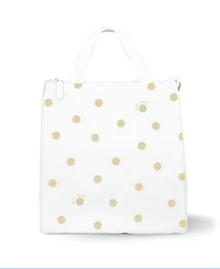 Kate Spade Lunch Bag - White with Gold Polka Dots