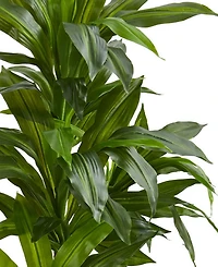 Nearly Natural 4' Dracaena Artificial Plant in Sand Colored Planter - Real Touch