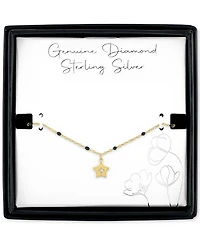 Diamond Accent & Enamel Bead Star Charm Bracelet Sterling Silver or 14k Gold-Plated