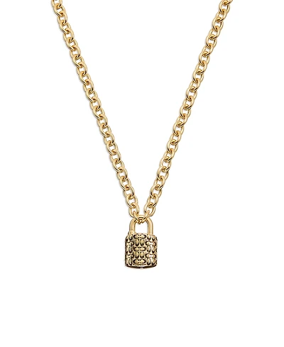 Coach Quilted Padlock Necklace