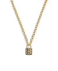 Coach Quilted Padlock Necklace