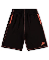 Men's Black, Orange Phoenix Suns Big and Tall Contrast Stitch Knit Shorts