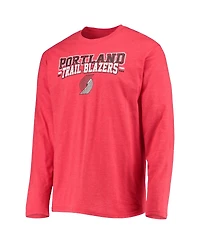 Men's Concepts Sport Black, Red Portland Trail Blazers Long Sleeve T-shirt and Pants Sleep Set