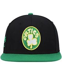 Men's Mitchell & Ness Black and Kelly Green Boston Celtics Hardwood Classics Snapback Hat