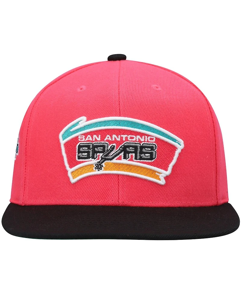 Men's Mitchell & Ness Pink San Antonio Spurs Hardwood Classics Snapback Hat