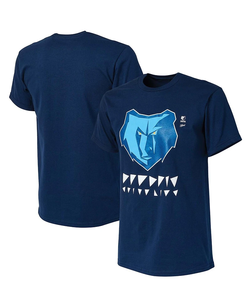 Men's Nba x Naturel Navy Memphis Grizzlies No Caller Id T-shirt