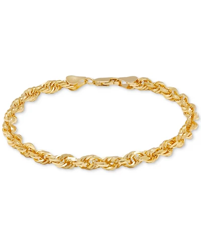 Men's Glitter Rope Bracelet in 10k Gold