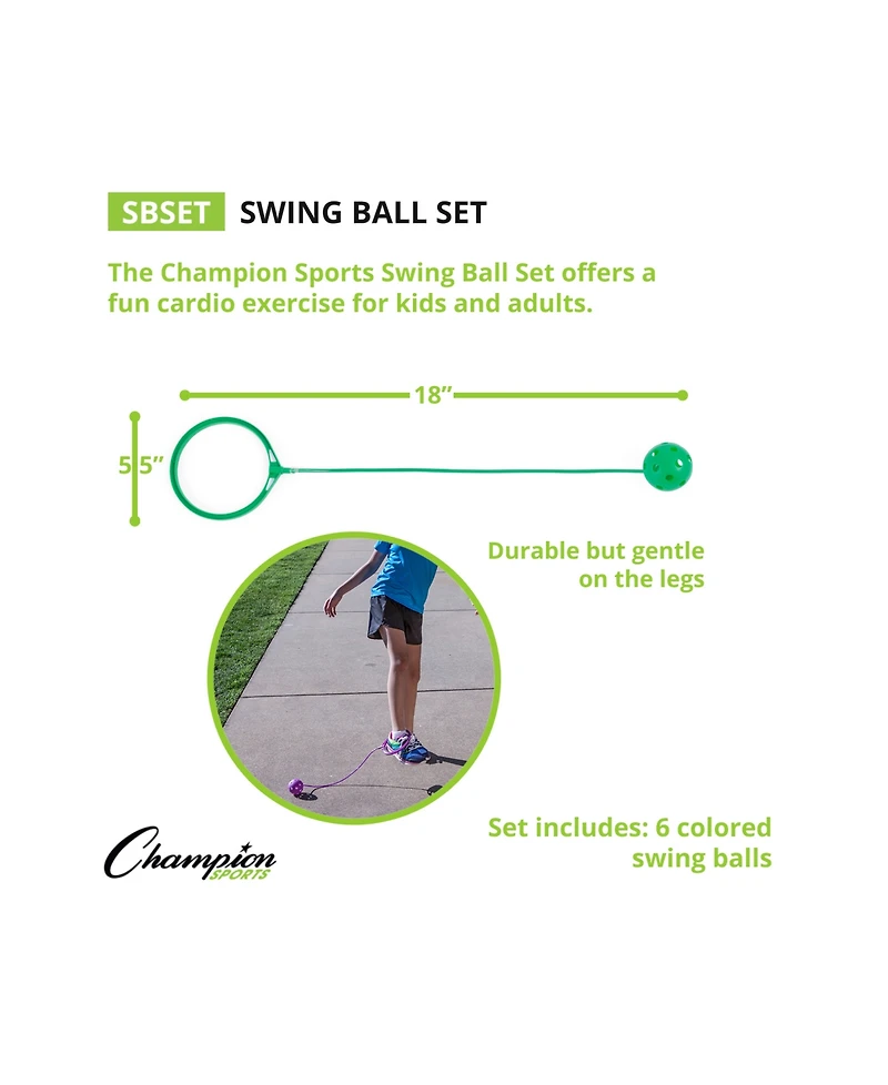 Champion Sports Swing Ball Set, Set of 6