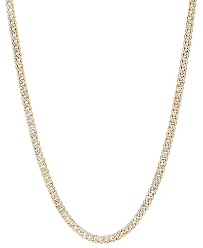 Double-Sided Cuban Link 18" Chain Necklace (4.5mm) in 10k Two-Tone Gold