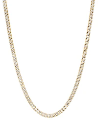 Double-Sided Cuban Link 18" Chain Necklace (4.5mm) in 10k Two-Tone Gold