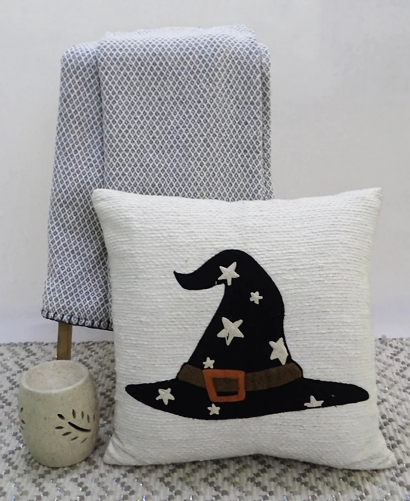 Vibhsa Halloween Witch Hat Decorative Pillow, 20" x 20"