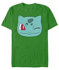 Men's Pokemon Bulbasaur Face Short Sleeve T-shirt