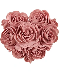 Saro Lifestyle Felt Heart Design Decorative Pillow, 13" x