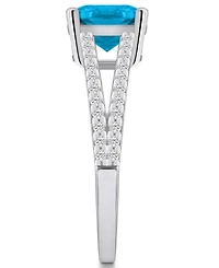 Macy's Blue Topaz and Diamond Accent Ring 14K White Gold