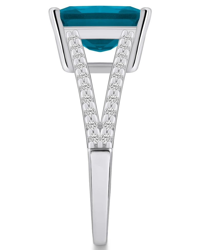 Macy's London Blue Topaz and Diamond Accent Ring 14K White Gold