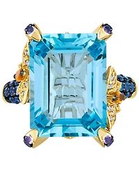 Le Vian Crazy Collection Multi-Gemstone (12-7/8 ct. t.w.) & Vanilla Diamond (1/5 ct. t.w.) Statement Ring in 14k Gold