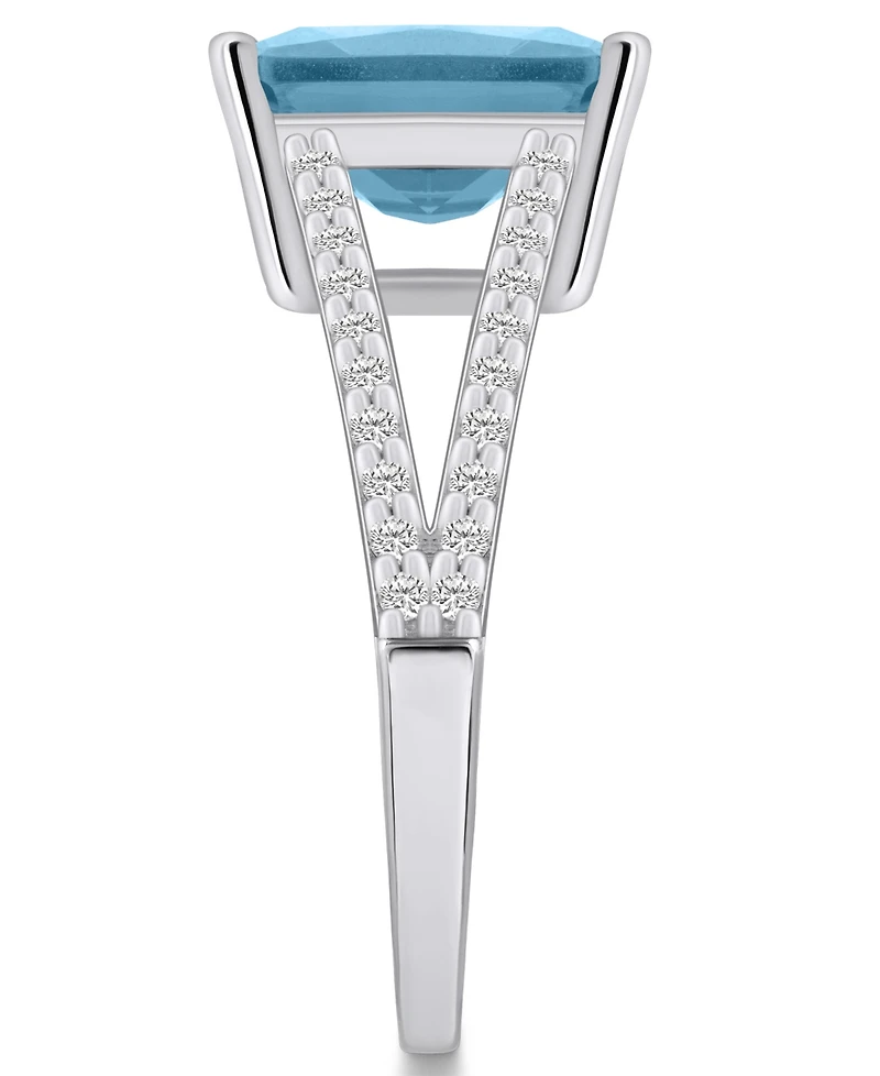 Macy's Aquamarine and Diamond Accent Ring 14K Gold