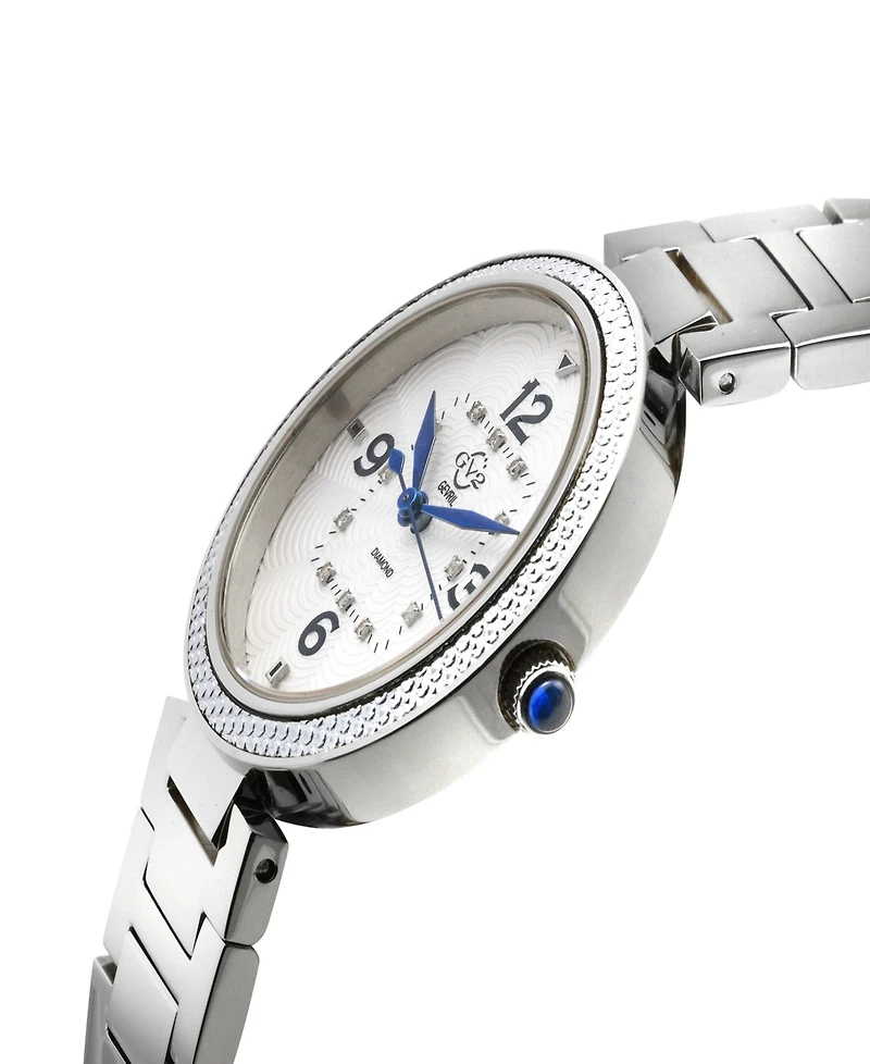Gevril Women's Piemonte Swiss Quartz Silver-Tone Stainless Steel Bracelet Watch 36mm