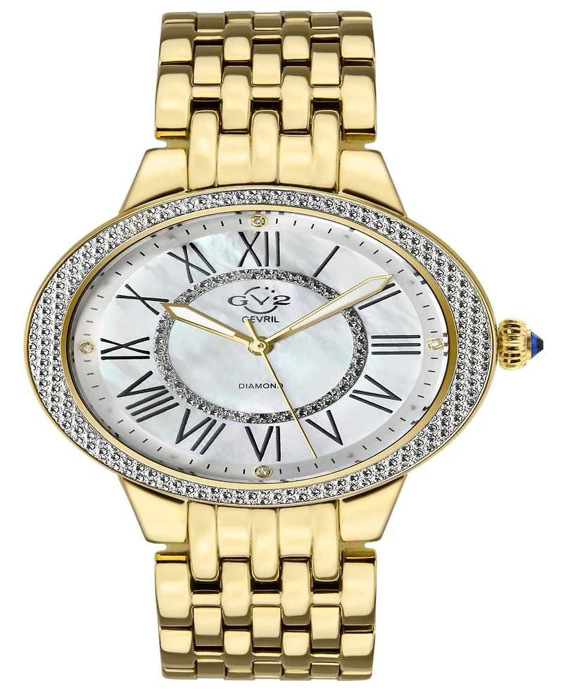 Gevril Women's Astor Ii Swiss Quartz Gold-Tone Stainless Steel Bracelet Watch 38mm
