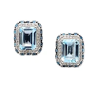 Amethyst (2 ct. t.w.) & White Topaz (1/5 ct. t.w.) Stud Earrings in Sterling Silver (Also in Citrine/Garnet & Sky Blue Topaz)