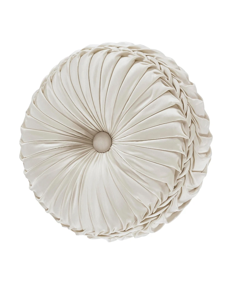 J Queen New York La Boheme Tufted Decorative Pillow, 15" Round
