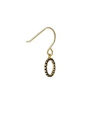 Black Spinel Circle Drop Earrings