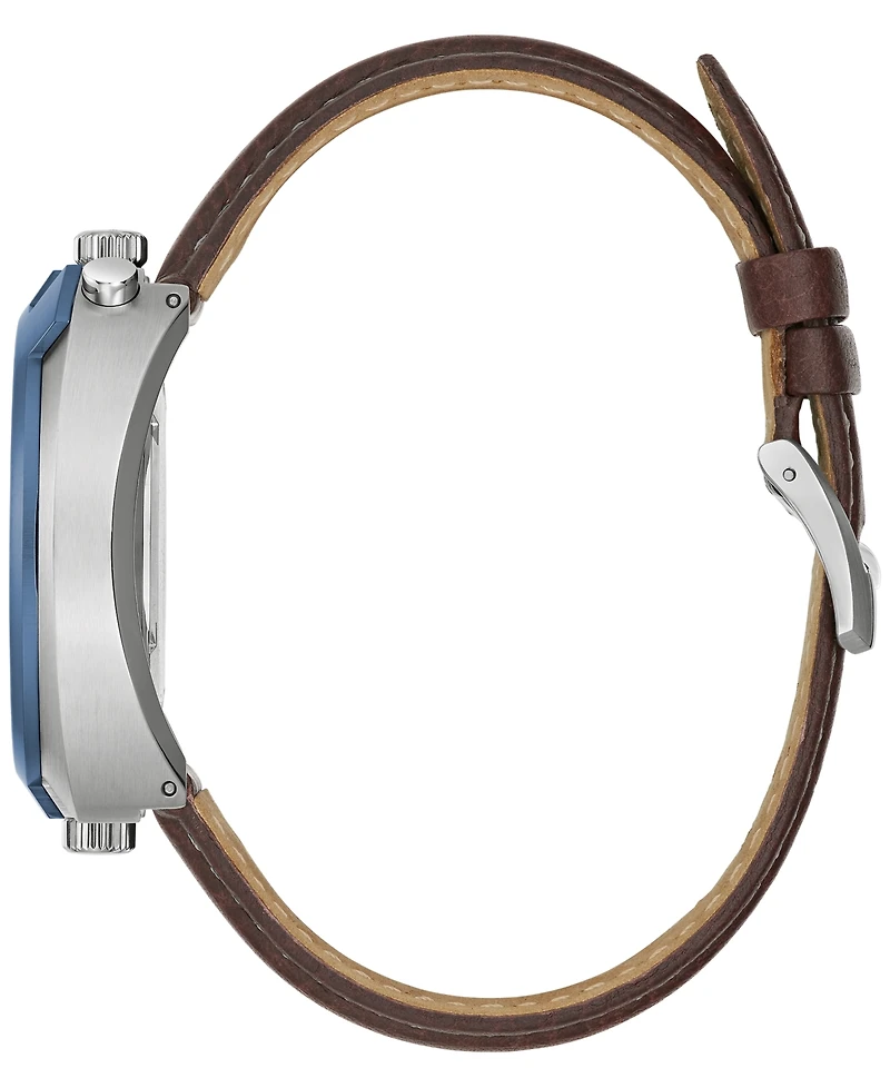 Bulova Men's Chronograph Archive Parking Meter Brown Leather Strap Watch 43mm - Limited Edition
