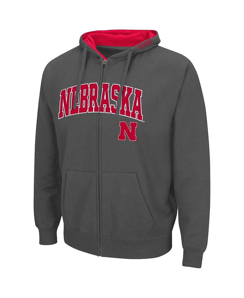 Colosseum Men's Nebraska Huskers Arch & Logo 3.0 Full-Zip Hoodie