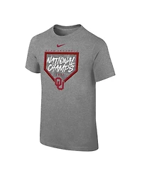 Big Boys Nike Heathered Gray Oklahoma Sooners 2022 Ncaa Softball Women's College World Series Champions T-shirt