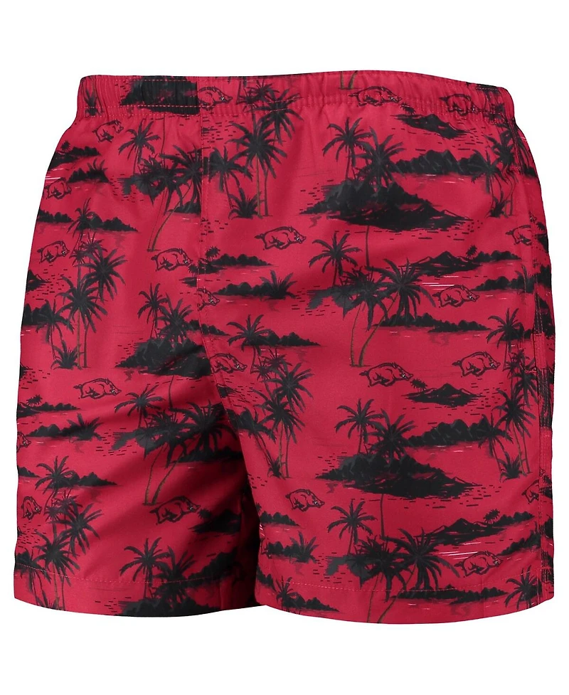 Men's Foco Cardinal Arkansas Razorbacks Island Palm Swim Trunks