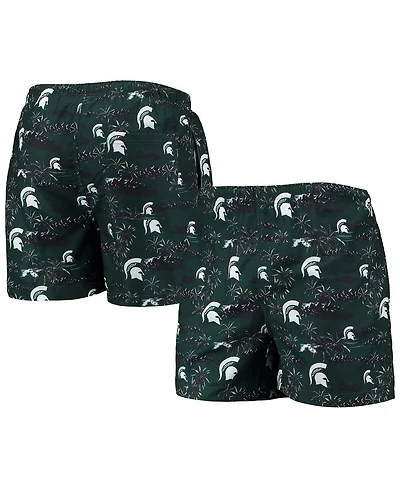 Men's Foco Green Michigan State Spartans Island Palm Swim Trunks