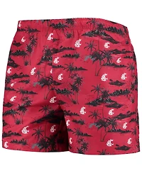 Men's Foco Crimson Washington State Cougars Island Palm Swim Trunks