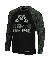Men's Colosseum Black, Camo Minnesota Golden Gophers Big and Tall Oht Military-Inspired Appreciation Raglan Long Sleeve T-shirt