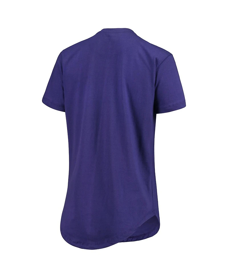 Women's Pressbox Purple Clemson Tigers Wild Lips Core T-shirt