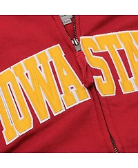 Women's Stadium Athletic Cardinal Iowa State Cyclones Arched Name Full-Zip Hoodie
