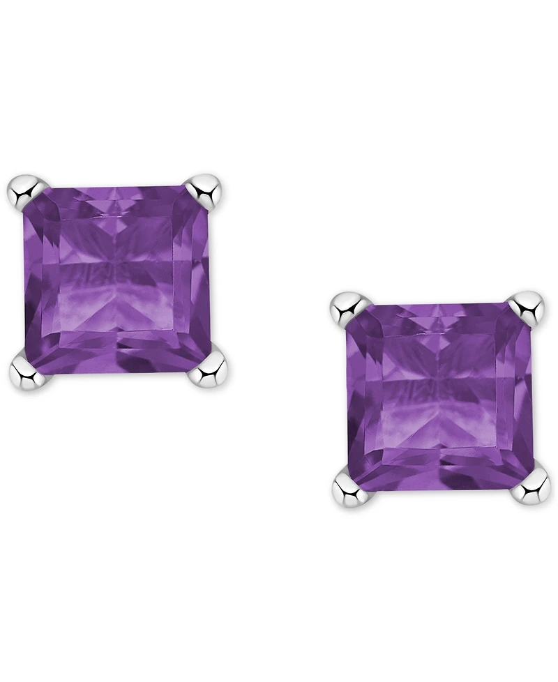 Amethyst Square Stud Earrings (5/8 ct. t.w.) 14k Gold