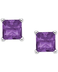 Amethyst Square Stud Earrings (5/8 ct. t.w.) 14k Gold