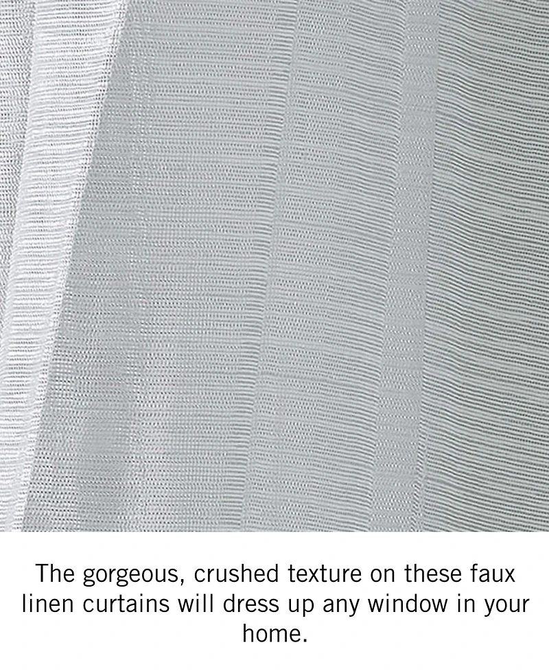 Nautica Cordelia Crushed Sheer Grommet Window Curtain Wide Panel Pair, 52" x 63"