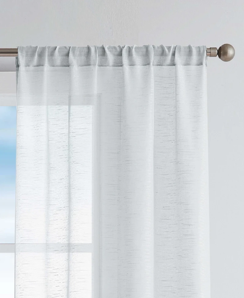 Nautica Erasmus Sheer Rod Pocket Window Curtain Panel Pair, 38" x 84"
