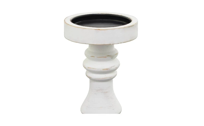 Wood Traditional 2 Piece Turned Style Candle Holder Set